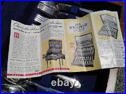 1947 Maple Silverware Cabinet Chest Stand w 1881 Rogers Silverware Capri Oneida