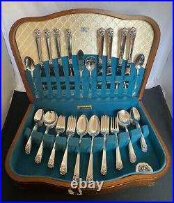 1950 April Wm Rogers International 52 Piece Dinner Set Flatware Silverware