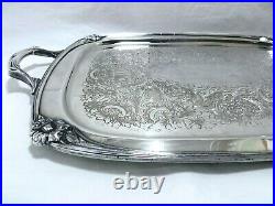 1950 Midcentury Daffodil1847 Rogers Meriiden B Co. Chased Ornate Serving Tray