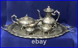1950's FB Rogers Silver Plate Melon Coffee & Tea Set XL 29 Serving Tray 6 Piece 1950's FB Rogers Silver Plate Melon Coffee & Tea Set XL 29 Serving Tray 6 Piece