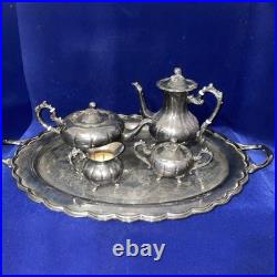 1950's FB Rogers Silver Plate Melon Coffee & Tea Set XL 29 Serving Tray 6 Piece 1950's FB Rogers Silver Plate Melon Coffee & Tea Set XL 29 Serving Tray 6 Piece