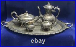 1950's FB Rogers Silver Plate Melon Coffee & Tea Set XL 29 Serving Tray 6 Piece 1950's FB Rogers Silver Plate Melon Coffee & Tea Set XL 29 Serving Tray 6 Piece