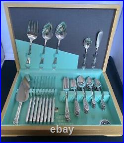 1953 Jubilee Wm Rogers International 54 Piece Dinner Flatware Silverware Set