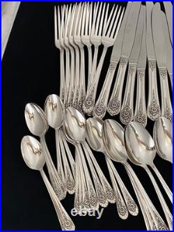 1953 Jubilee Wm Rogers International 54 Piece Dinner Flatware Silverware Set