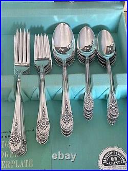 1953 Jubilee Wm Rogers International 54 Piece Dinner Flatware Silverware Set