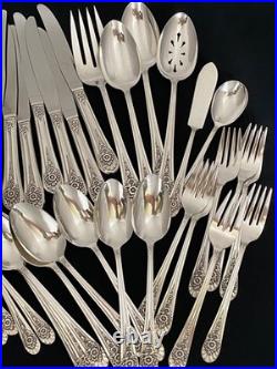 1953 Jubilee Wm Rogers International 54 Piece Dinner Flatware Silverware Set