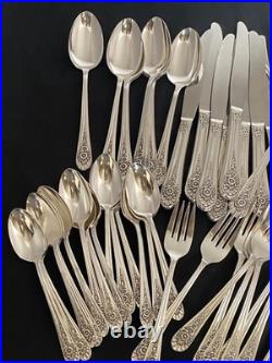 1953 Jubilee Wm Rogers International 54 Piece Dinner Flatware Silverware Set