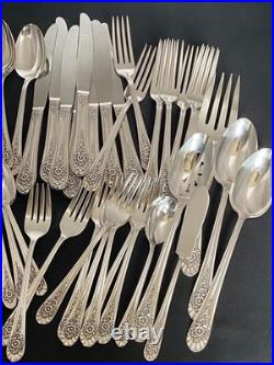 1953 Jubilee Wm Rogers International 54 Piece Dinner Flatware Silverware Set