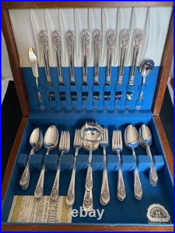 1953 Jubilee Wm Rogers International 54 Piece Grille Flatware Silverware Set Nos 1953 Jubilee Wm Rogers International 54 Piece Grille Flatware Silverware Set Nos