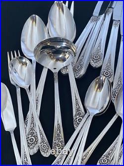1953 Jubilee Wm Rogers International 54 Piece Grille Flatware Silverware Set Nos 1953 Jubilee Wm Rogers International 54 Piece Grille Flatware Silverware Set Nos
