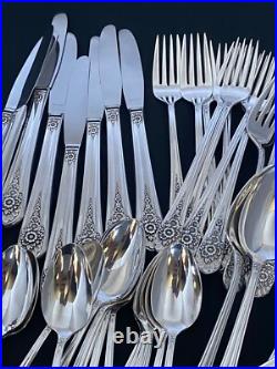 1953 Jubilee Wm Rogers International 54 Piece Grille Flatware Silverware Set Nos 1953 Jubilee Wm Rogers International 54 Piece Grille Flatware Silverware Set Nos