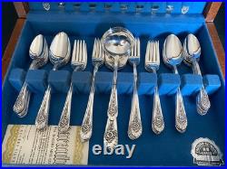 1953 Jubilee Wm Rogers International 54 Piece Grille Flatware Silverware Set Nos 1953 Jubilee Wm Rogers International 54 Piece Grille Flatware Silverware Set Nos