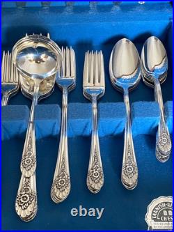 1953 Jubilee Wm Rogers International 54 Piece Grille Flatware Silverware Set Nos 1953 Jubilee Wm Rogers International 54 Piece Grille Flatware Silverware Set Nos
