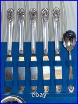 1953 Jubilee Wm Rogers International 54 Piece Grille Flatware Silverware Set Nos 1953 Jubilee Wm Rogers International 54 Piece Grille Flatware Silverware Set Nos