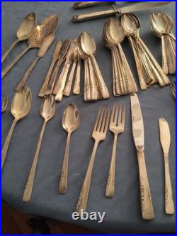 1954 Rogers Oneida 1881 s/p 91pc flatware Proposal 4 place setting for 12 plus