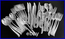 1958 Modern Scroll Wm Rogers 50 Piece Flatware Silverware Set For 8 1958 Modern Scroll Wm Rogers 50 Piece Flatware Silverware Set For 8