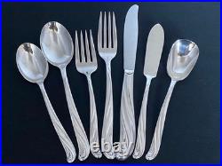 1958 Modern Scroll Wm Rogers 50 Piece Flatware Silverware Set For 8