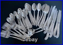 1958 Modern Scroll Wm Rogers 50 Piece Flatware Silverware Set For 8