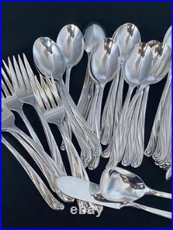 1958 Modern Scroll Wm Rogers 50 Piece Flatware Silverware Set For 8