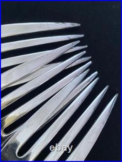 1958 Modern Scroll Wm Rogers 50 Piece Flatware Silverware Set For 8