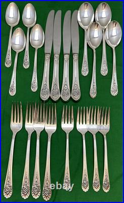 20 Pc JUBILEE Silverplated SERVICE FOR 4 Wm Rogers Mfg Nice Condition