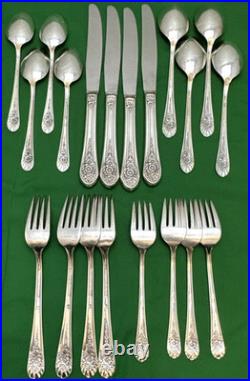 20 Pc JUBILEE Silverplated SERVICE FOR 4 Wm Rogers Mfg Nice Condition