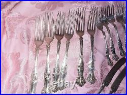 22 piece Rogers Bros 1847 Vintage Grape Pattern Silverware sold as a lot