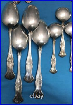24 Pc 1904 VINTAGE Grape Silverplated SPOONS LADLES & SERVING PCS by 1847 Rogers 24 Pc 1904 VINTAGE Grape Silverplated SPOONS LADLES & SERVING PCS by 1847 Rogers