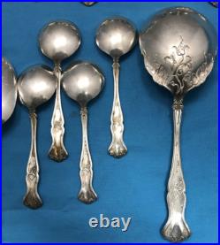 24 Pc 1904 VINTAGE Grape Silverplated SPOONS LADLES & SERVING PCS by 1847 Rogers 24 Pc 1904 VINTAGE Grape Silverplated SPOONS LADLES & SERVING PCS by 1847 Rogers