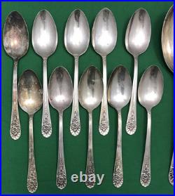 25 Pc JUBILEE Silverplate DINNER FORKS PLACE & TEASPOONS + SERVING Wm Rogers Mfg