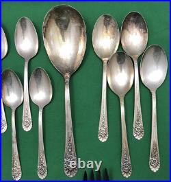 25 Pc JUBILEE Silverplate DINNER FORKS PLACE & TEASPOONS + SERVING Wm Rogers Mfg
