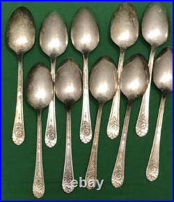 25 Pc JUBILEE Silverplate DINNER FORKS PLACE & TEASPOONS + SERVING Wm Rogers Mfg