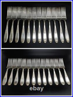 28 Of Vintage 1847 Rogers Bros Silverware Silver Plate Flatware Fork Spoon Knife
