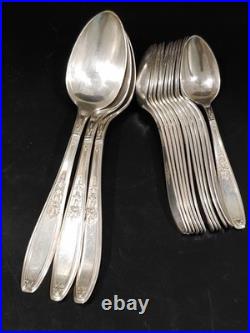 28 Of Vintage 1847 Rogers Bros Silverware Silver Plate Flatware Fork Spoon Knife
