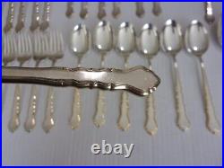31 Pc Golden Centennial Rogers Int'l Silver Co Gold Accent Silverplate withServing