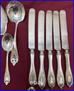 33 Pc 1911 OLD COLONY Silverplated Flatware Set for 4 with Extras 1847 Rogers Bros