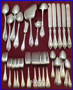 33 Pc 1911 OLD COLONY Silverplated Flatware Set for 4 with Extras 1847 Rogers Bros