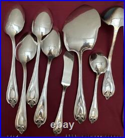 33 Pc 1911 OLD COLONY Silverplated Flatware Set for 4 with Extras 1847 Rogers Bros