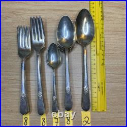 33 Pieces 1847 Rogers Bros ADORATION Silverplate Flatware Silverware IS