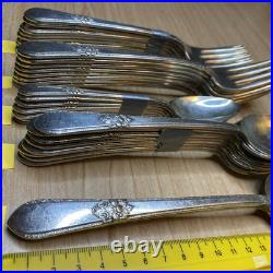 33 Pieces 1847 Rogers Bros ADORATION Silverplate Flatware Silverware IS