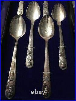 34pc-Wm. Rogers American Presidents Commenorative Silver Plate spoon Collection