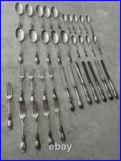 35 Rogers Bros 1847 XS Triple Silver Plate Table Dinner Spoon Knife Fork Rose