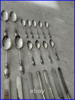 35 Rogers Bros 1847 XS Triple Silver Plate Table Dinner Spoon Knife Fork Rose 35 Rogers Bros 1847 XS Triple Silver Plate Table Dinner Spoon Knife Fork Rose