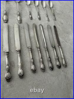 35 Rogers Bros 1847 XS Triple Silver Plate Table Dinner Spoon Knife Fork Rose