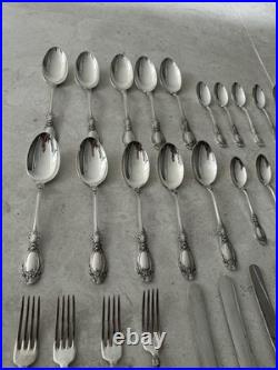 35 Rogers Bros 1847 XS Triple Silver Plate Table Dinner Spoon Knife Fork Rose