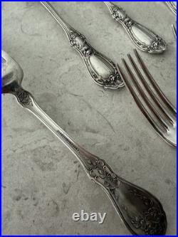35 Rogers Bros 1847 XS Triple Silver Plate Table Dinner Spoon Knife Fork Rose