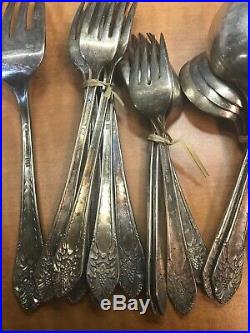 36 Pc Lot of 1847 Rogers Bros IS MARQUISE Silverplated Flatware Mix No Monogram