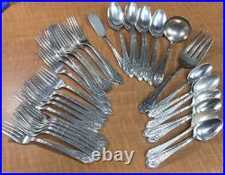 36 Pcs 1933 MARQUISE Silverplated Forks Spoons Serving Pieces 1847 Rogers Bros