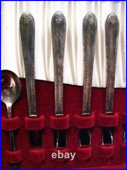 36 pc Set Rogers Silver Plate Flatware Exquisite Pattern Silverplate withBox