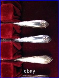36 pc Set Rogers Silver Plate Flatware Exquisite Pattern Silverplate withBox